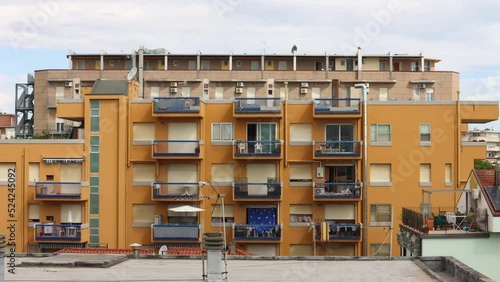 Building facade view in timelapse 4K, Rimini Italy  photo