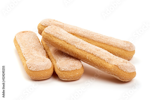 Sugared Puff Pastry Cookies, Isolated on White Background.