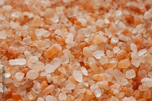 pink Himalayan salt on a white background