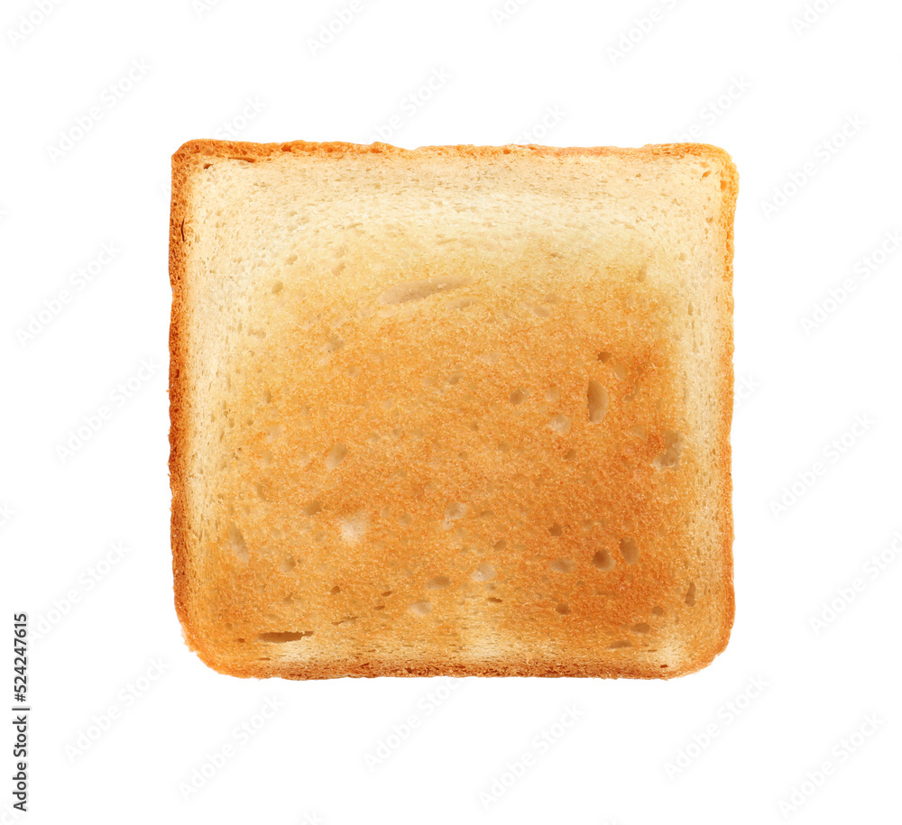 Slice of delicious toasted bread isolated on white Slice of delicious toasted bread isolated on white