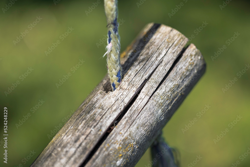 Fototapeta premium wooden swing, macro