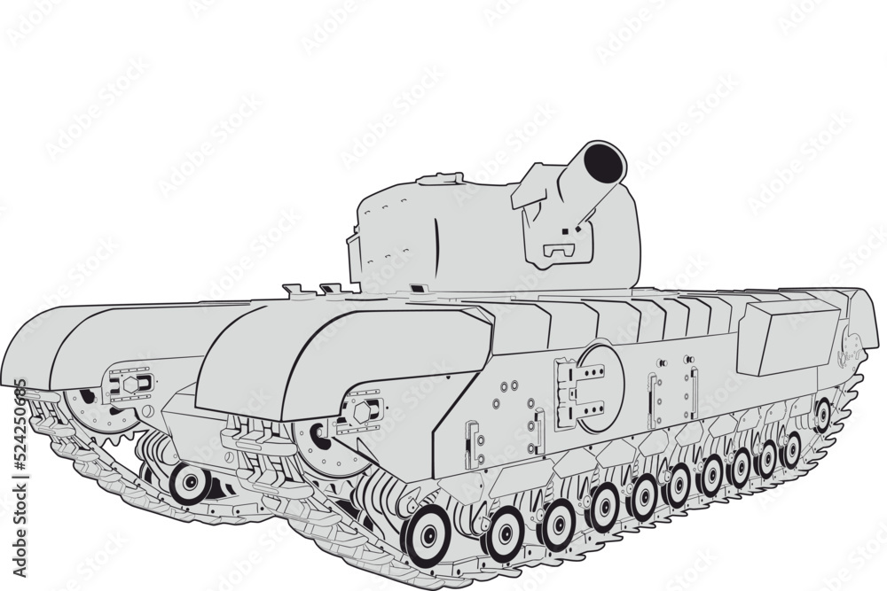 British heavy tank of the Second World War Churchill Mk VII variant of the AVRE with a mortar as the main armament