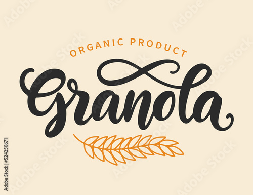 Granola lettering vector logotype