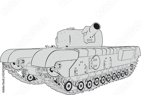 British heavy tank of the Second World War Churchill Mk VII variant of the AVRE with a mortar as the main armament