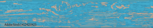 The wooden old long board is painted with blue paint, which is peeling off from the surface. Vector illustration, EPS 10. Natural vintage old grunge background.