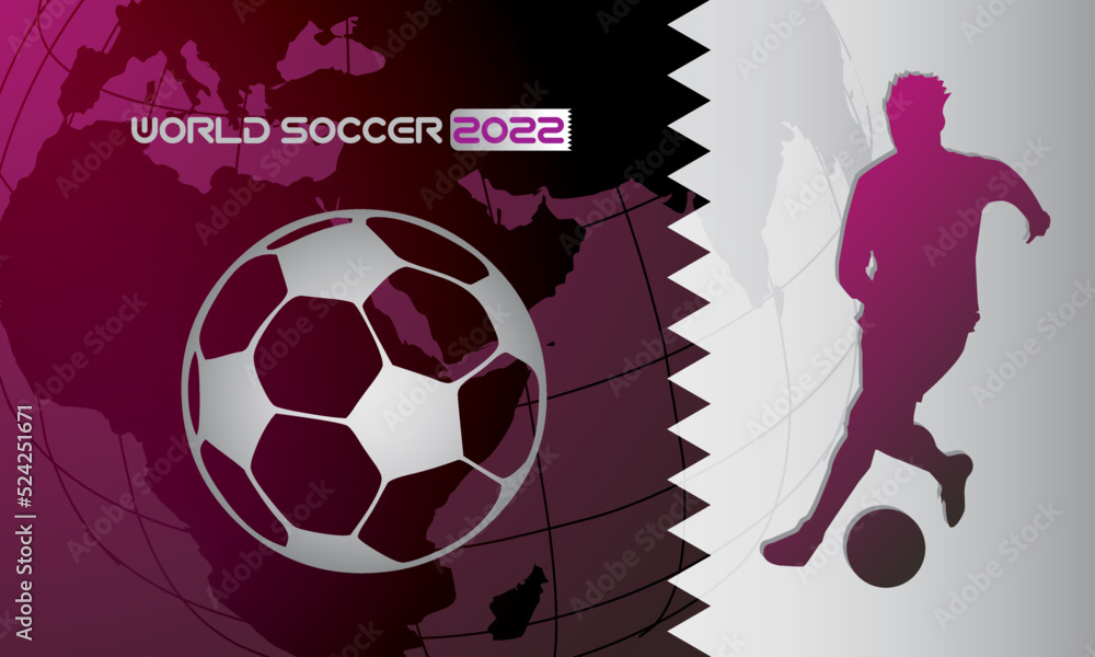 Obraz premium Abstract soccer background, World Soccer 2022 trends, world cup banner, vector illustration