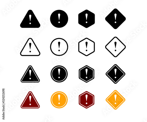 Exclamation mark of warning attention icon. attention vector illustration.
