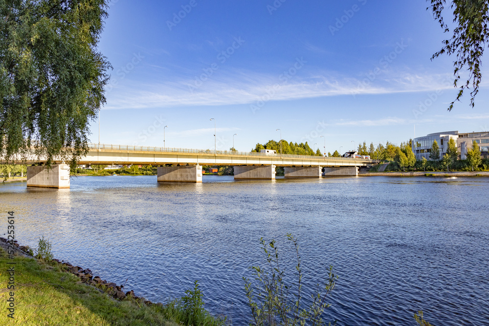  Bridge over Skellefteå river,Västerbottens county,Sweden,Scandinavia,Europe