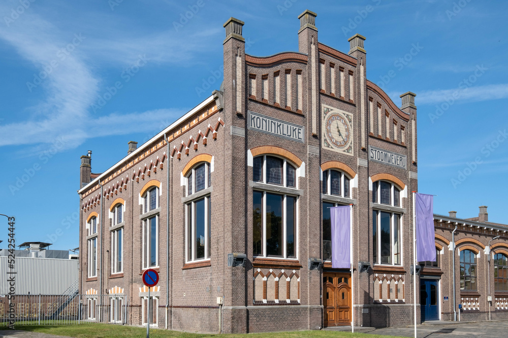 Historic building of the Koninklijke Stoomweverij Nijverdal, Overijssel province, The Netherlands