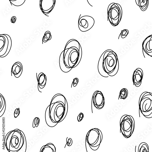 Vector. Hand drawn monochrome grey, black and white seamless pattern. Hatching. Abstract vector texture from strokes in grunge style. Backgrounds with ink, felt-tip pen, brush, ink.