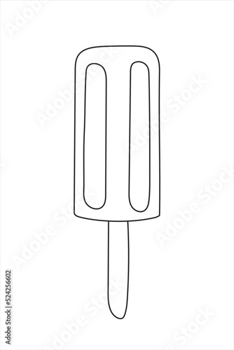 Hand drawn doodle illustration of ice cream. Sketch style vector illustration for cafe menu, postcard, birthday card decoration.