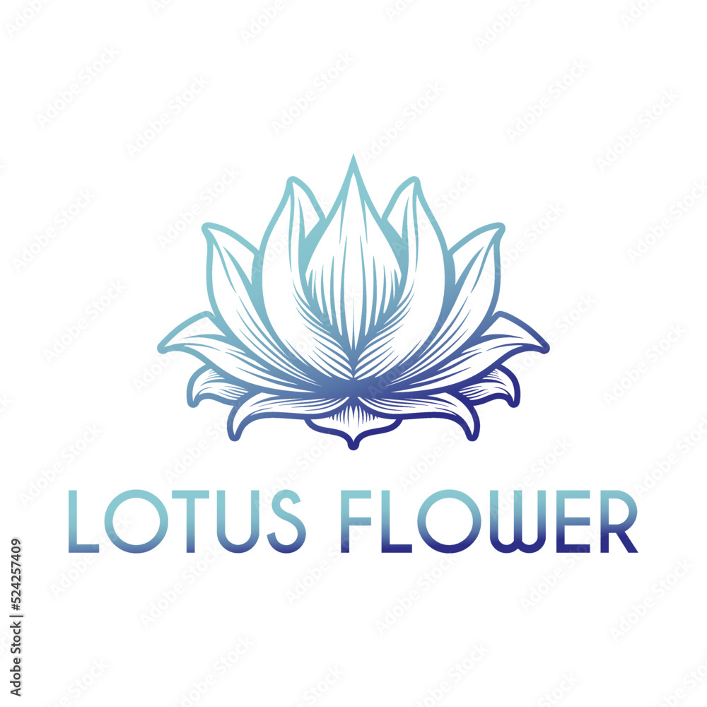Obraz premium lotus flower logo design. line illustration lotus flower for cosmetics, beauty products, treatments, salons, spas, therapy, or health