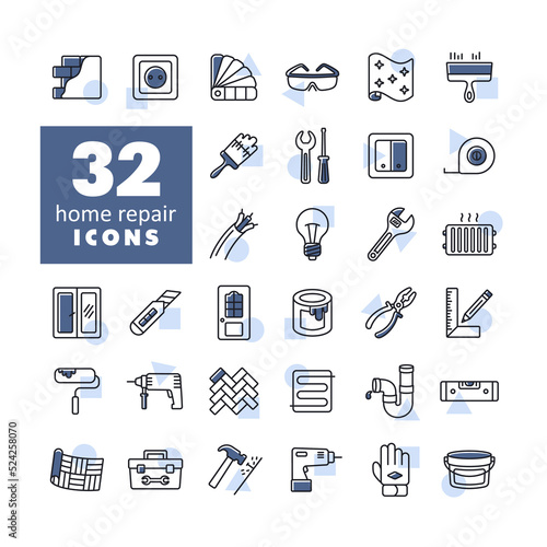 Set of building construction and home repair icons