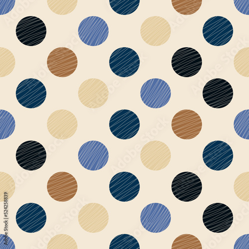 Colorful polka dot pattern vintage style