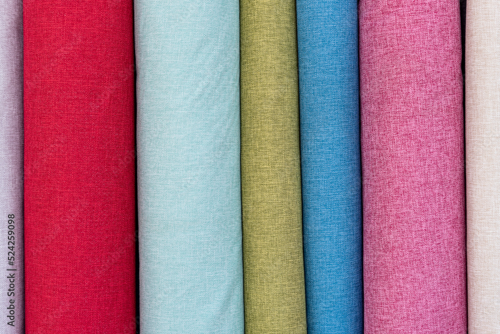 A set of samples of fabric furniture decoration lines of textile textures. Multicolored stripes upholstery. Mode and tone for a luxurious interior style. A set of samples of fabric furniture decoration lines of textile textures. Multicolored stripes upholstery. Mode and tone for a luxurious interior style.