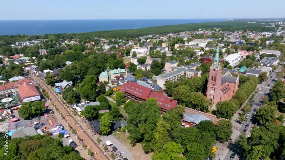 Aerial view of the Palanga resort town in Lithuania. Beautiful summer in Palanga. Aerial view of the Palanga resort town in Lithuania. Beautiful summer in Palanga.