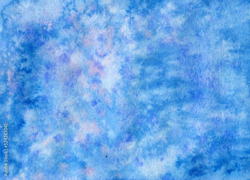 Light blue cosmic sky, textured grunge background, horizontal banner, watercolor