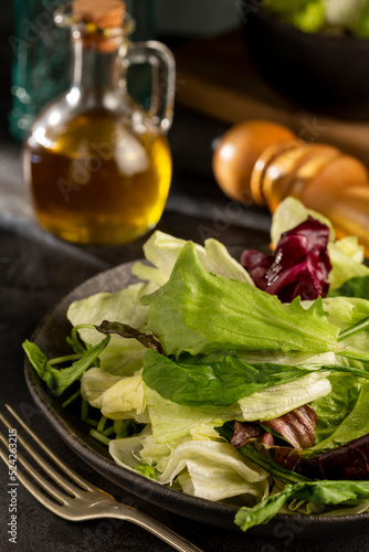 Lettuce salad mix in bowl.