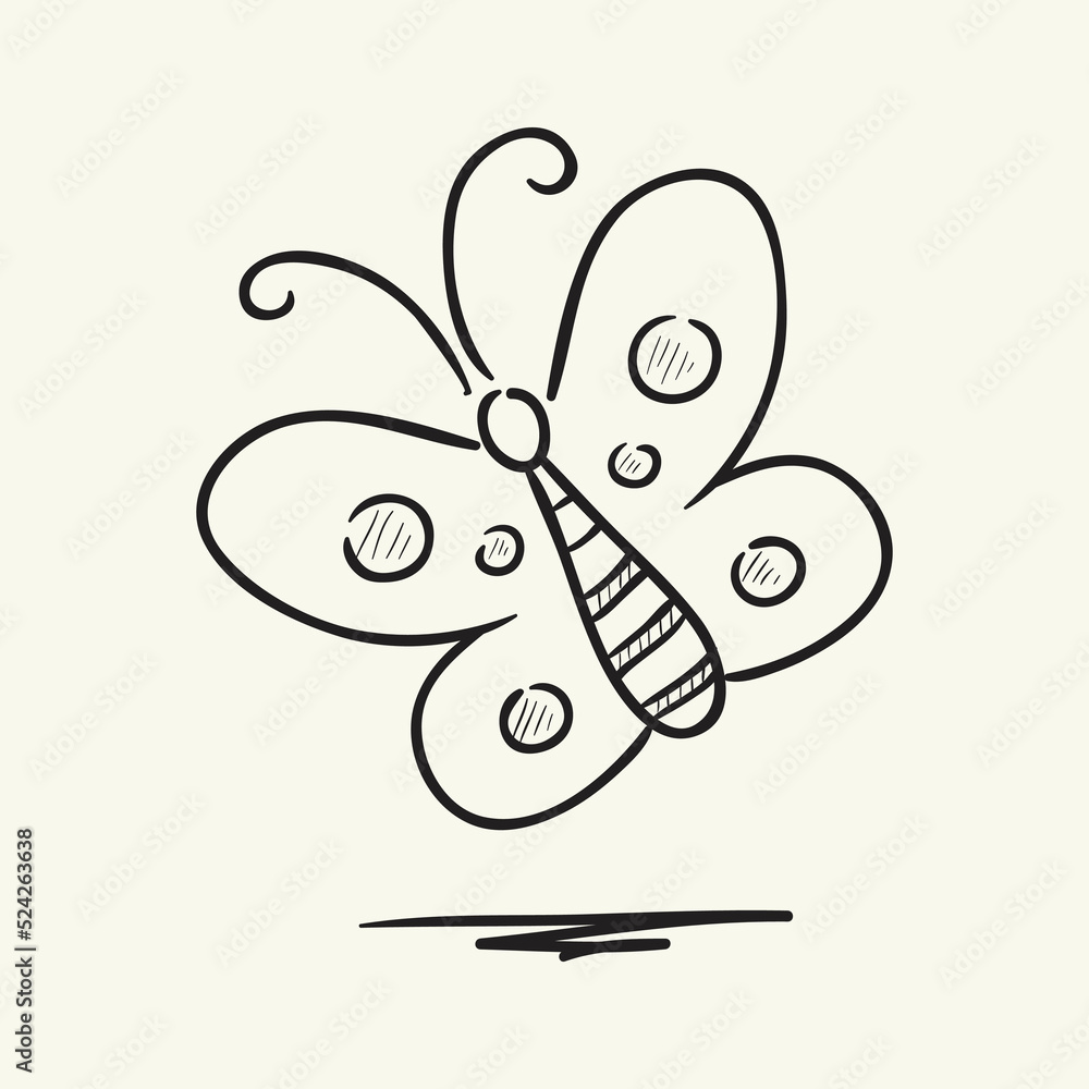 Butterfly. Hand drawn vector illustration. Butterfly. Hand drawn vector illustration.