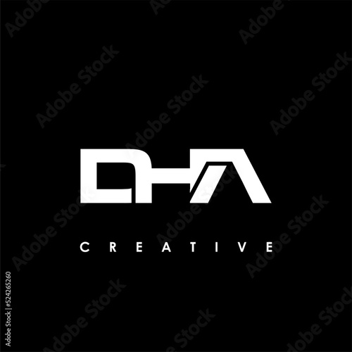DHA Letter Initial Logo Design Template Vector Illustration