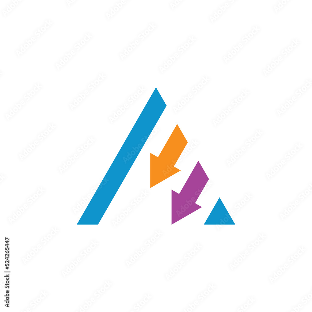 a letter with arrow and triangle logo a letter with arrow and triangle logo