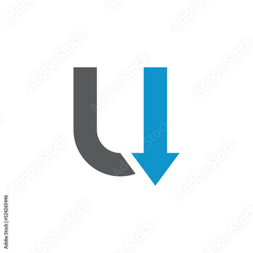 u letter with arrow logo