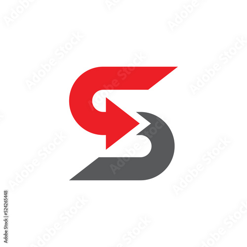 s letter with arrow logo