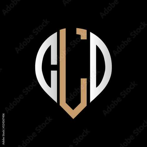 CLO logo monogram isolated on circle element design template, CLO letter logo design on black background. CLO creative initials letter logo concept. CLO letter design.

