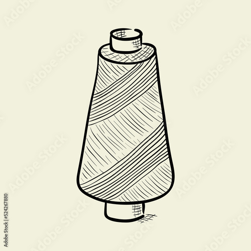 Hand drawn spool yarn illustration