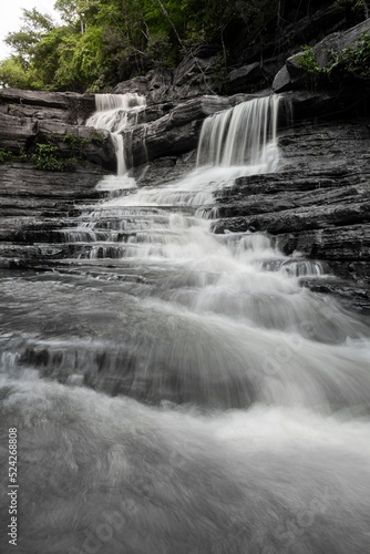 Blurred motion of waterfall in Tad Ton waterfall, Thailand.