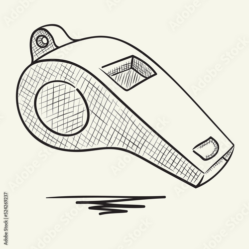 Hand drawn whistle illustration