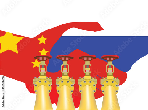 handshake agreement gas exchange Russia China-