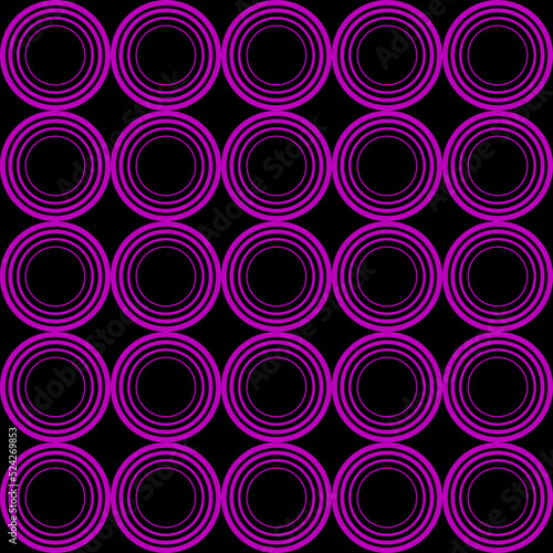 Abstract geometric seamless pattern. Circle Pink Black ornament Modern gradient template texture. Trendy circle lines creative design. Round shapes geometric motif Fabric design textile swatch. Pink
