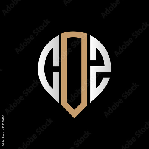 COZ logo monogram isolated on circle element design template, COZ letter logo design on black background. COZ creative initials letter logo concept. COZ letter design.
