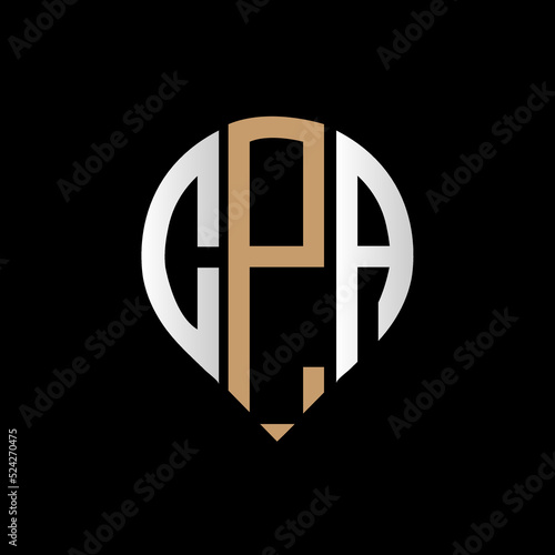 CPA logo monogram isolated on circle element design template, CPA letter logo design on black background. CPA creative initials letter logo concept. CPA letter design.
