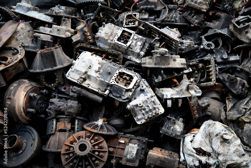 pile-of-old-machine-parts-and-car-spare-parts-rusty-and-corroded