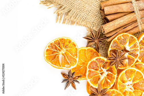 Dried orange slices, cinnam...