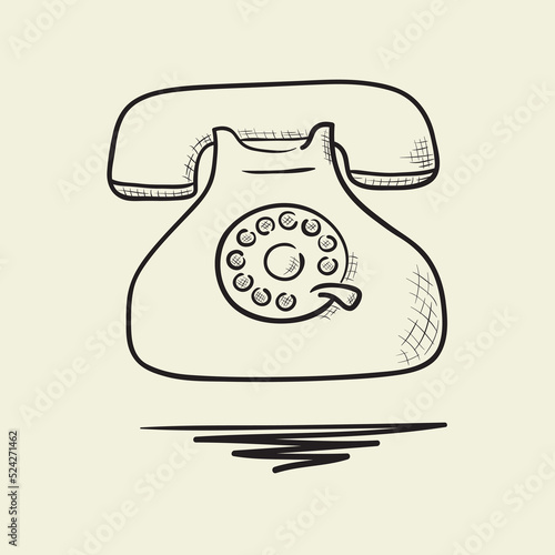 phone sketch cartoon vector illustration