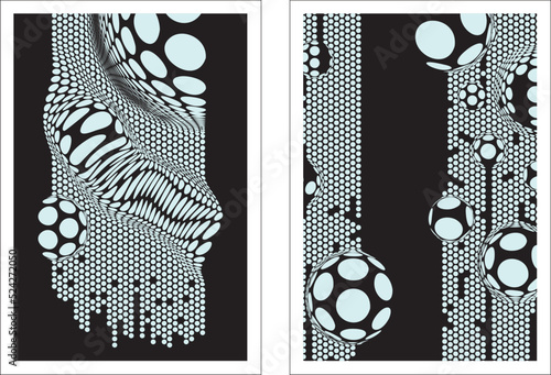 Fotografija Abstract halftone dots pattern, Swirl sphere for brochure, magazine, flyer, booklet, report
