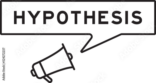 Megaphone icon with speech bubble in word hypothesis on white background
