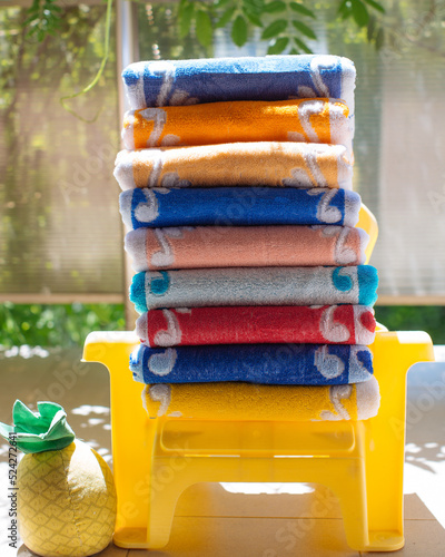 stack of towels
 photo