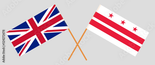 Принти на полотні Crossed flags of United Kingdom and District of Columbia
