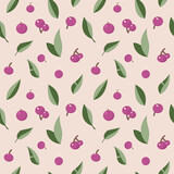 Seamless pattern with lilac berries