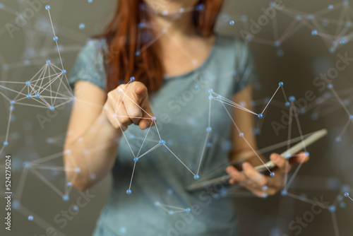 Businessman using data netw...