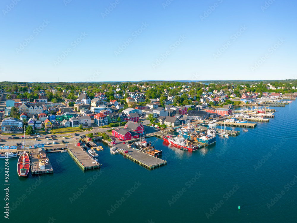 Fishing wharfs in a small coastal town