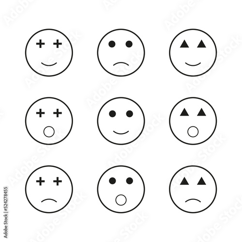 Smiles line icons. Smiley face. Happy face. Vector illustration. Stock image.