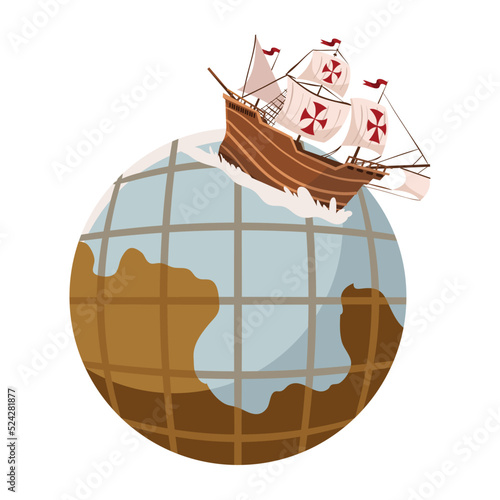 columbus day, ship around world