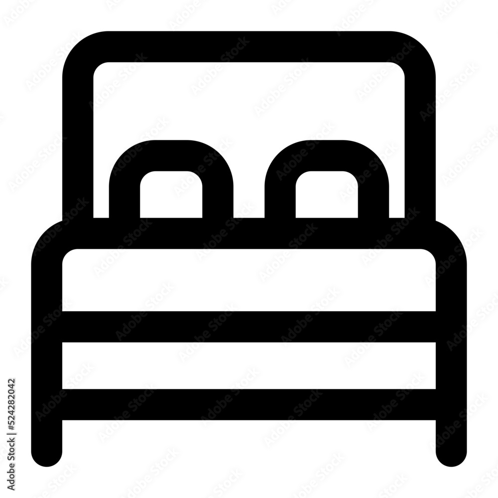 Double Bed Icon Illustration