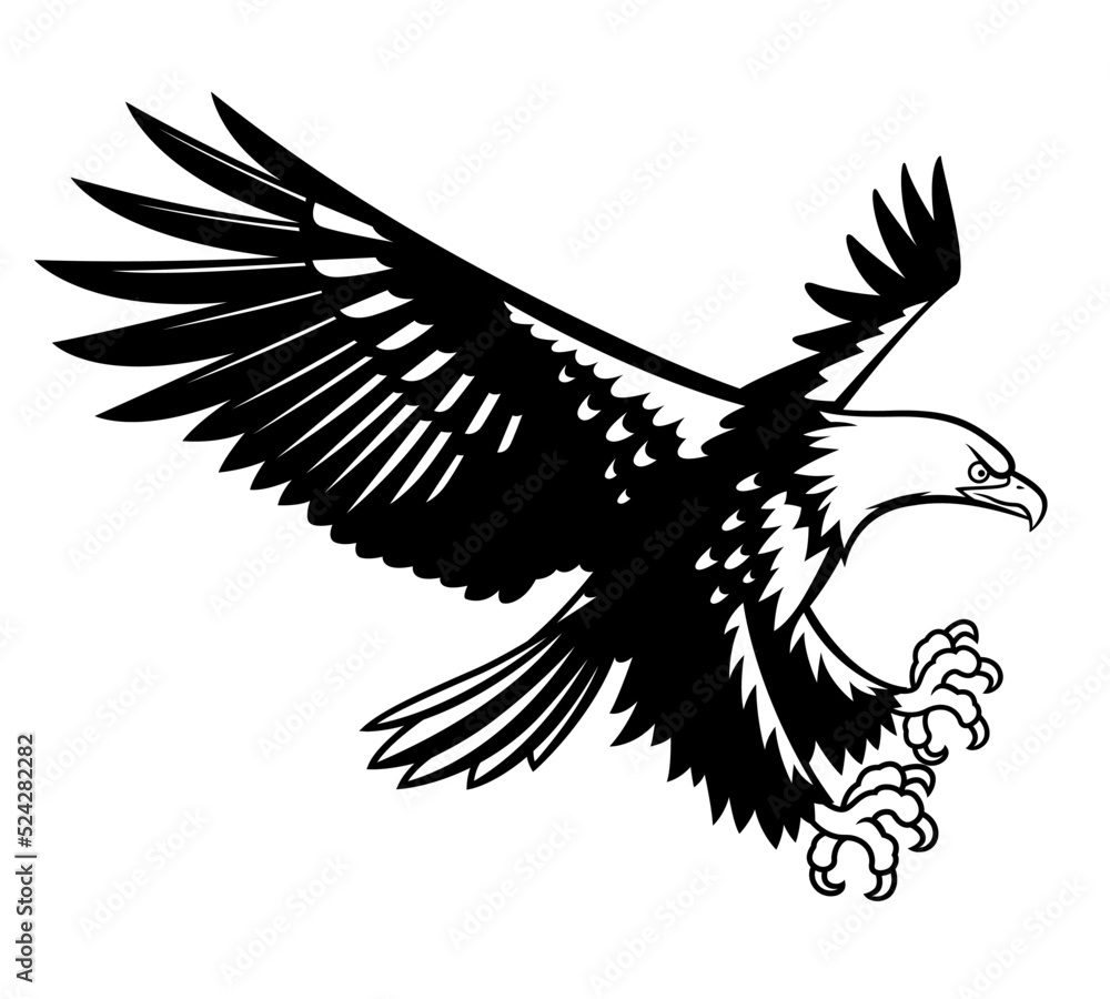 Freehand sketch of flying eagle. Stock Vector by ©lookus 112314338