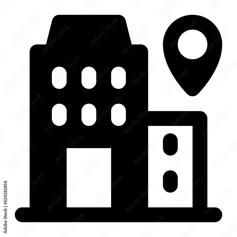 Fotografie Hotel Location Icon Illustration